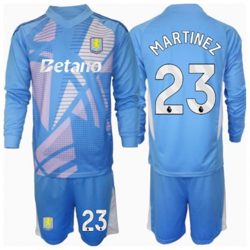 Fotballdrakt Barn Aston Villa Emiliano Martinez #23 Keeper Tredjedraktsett 2024-25 Langermet (+ Korte bukser)